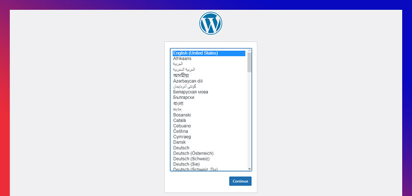 how-to-create-a-WordPress-website-select-language