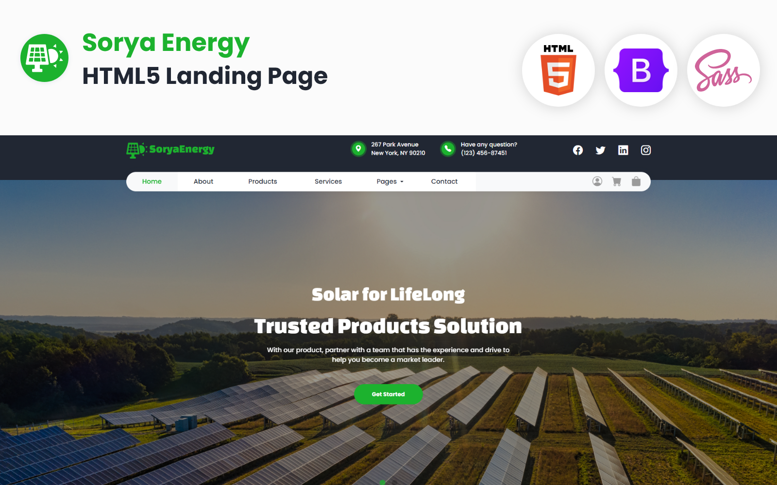 Sorya Energy - Solar Energy HTML5 Landing Page