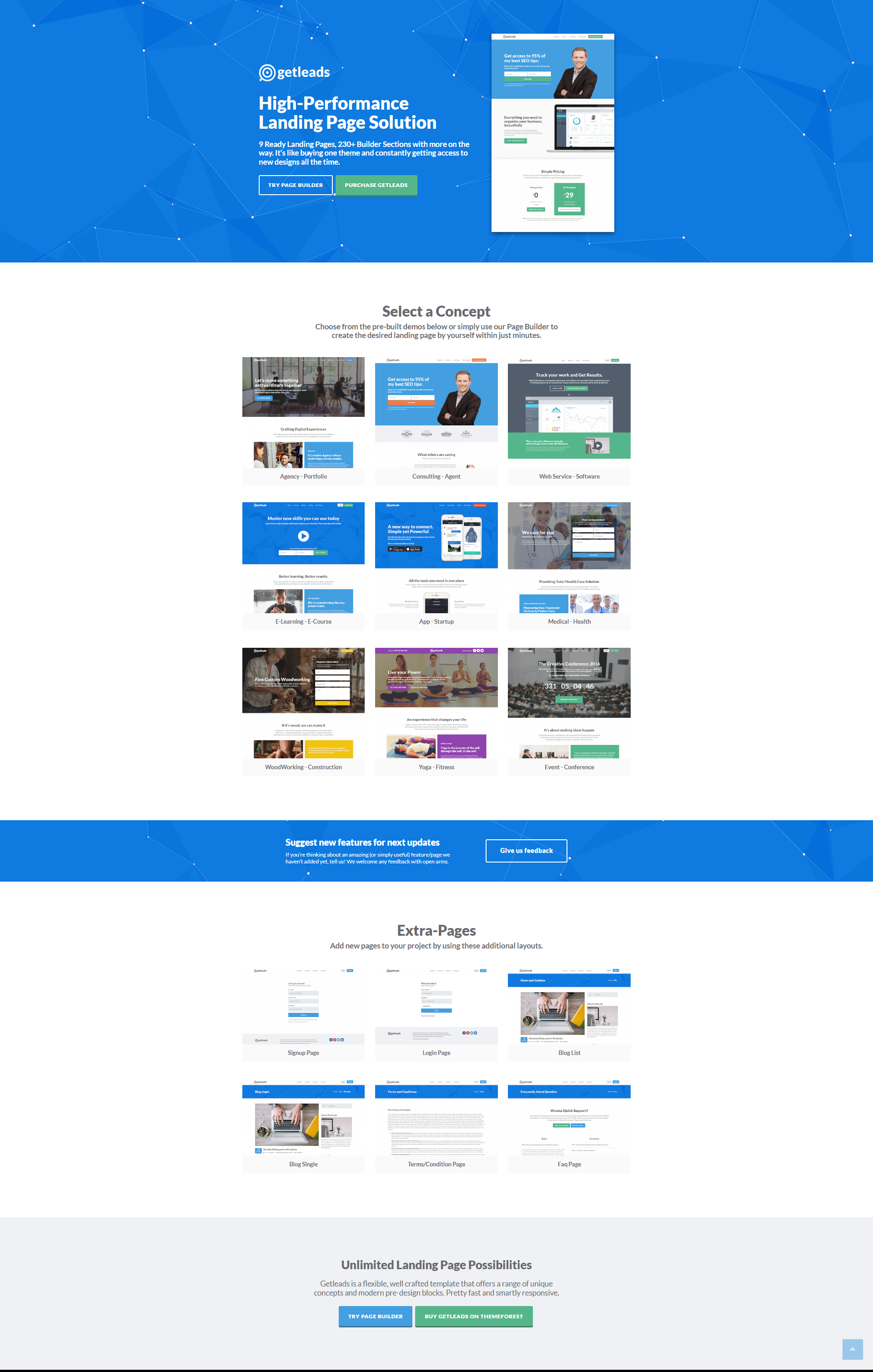 Getleads - Landing Pages Pack with Page Builder