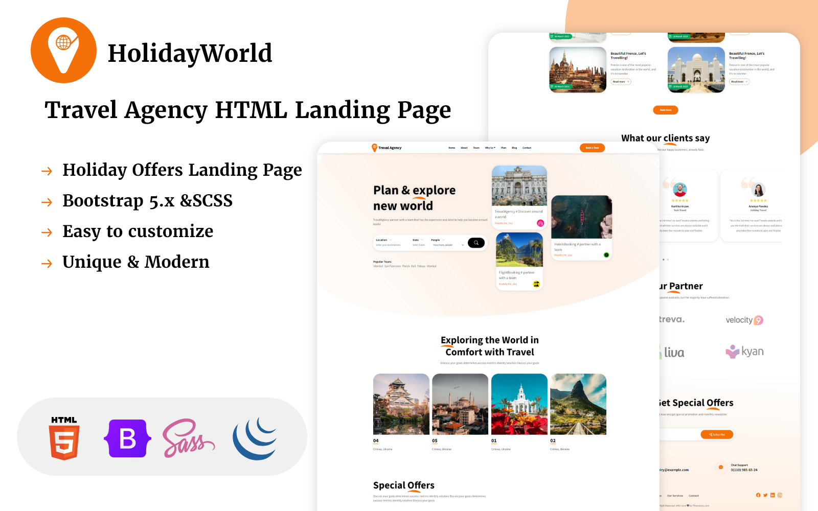 HolidayWorld - Travel Agency HTML