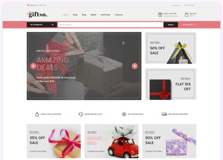 Gift Store WooCommerce Templates for WordPress Theme Free download