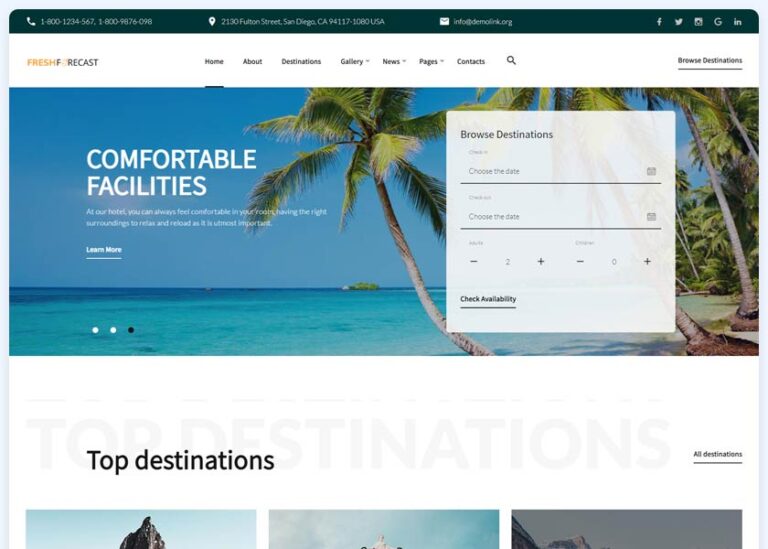 Weather website themes and Templates free download