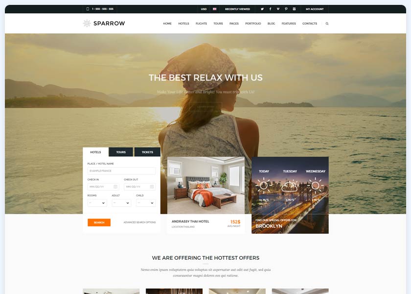 Sparrow-Responsive-Travel-Online-Booking-Template