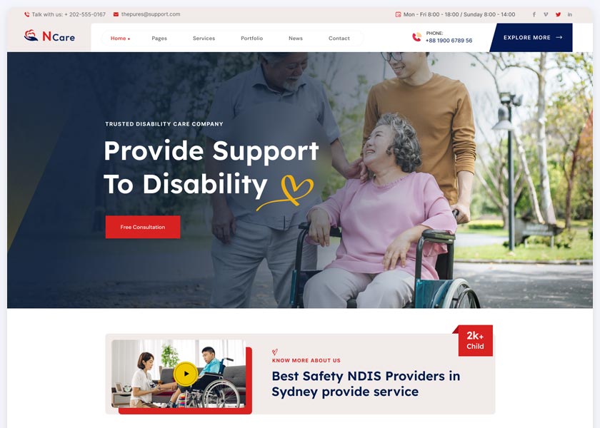 Ncare-NDIS-Disability-Service-Figma-Template