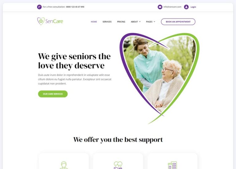 Latest Elderly Care Website Template Download - Website Templates ...