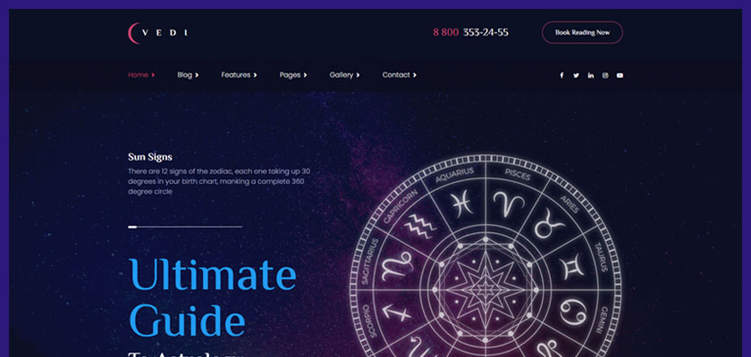 Vedi-astrology-and-esoteric-SinglePage-and-MultePage-HTML-template