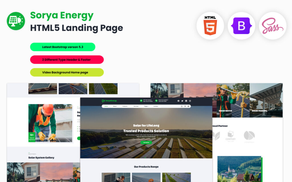 Sorya Energy - Solar Energy HTML5 Landing Page