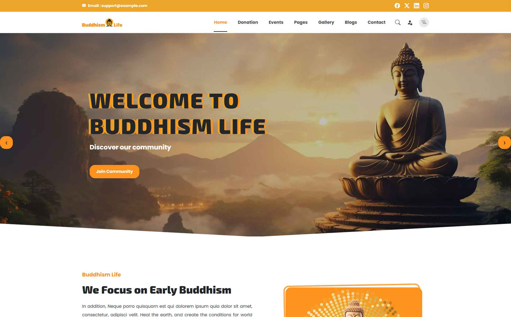 Buddhism Life - Buddhist Religions HTML5 Website Template