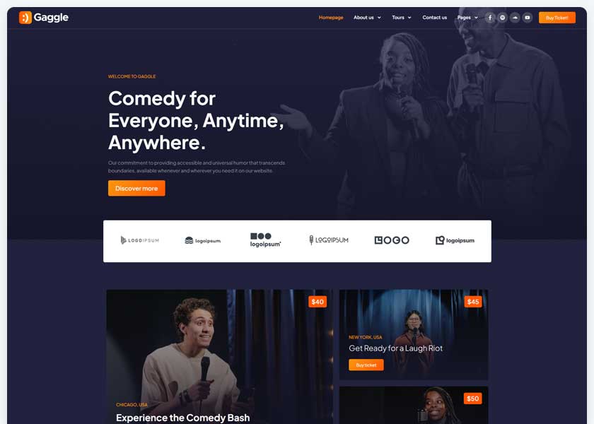 Gaggle-Comedian-and-Entertainment-Show-Elementor-Pro-Template-Kit