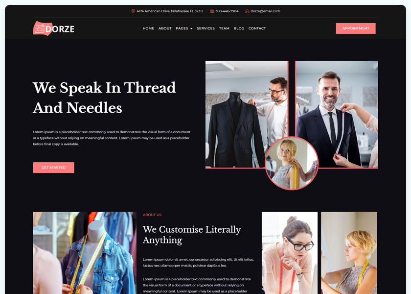 Dorze-Custom-Dress-Tailoring-Service-Elementor-Pro-Template-Kit