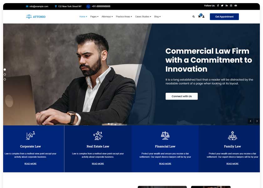 Attonio - Lawyer and CA Elementor WordPress Theme