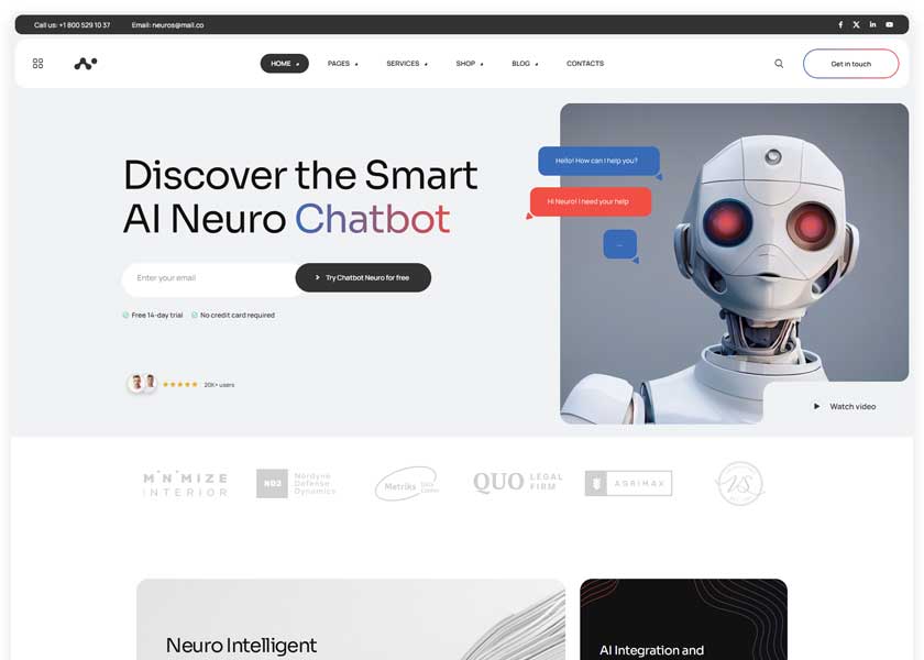 Neuros AI Agency & Technology WordPress Theme
