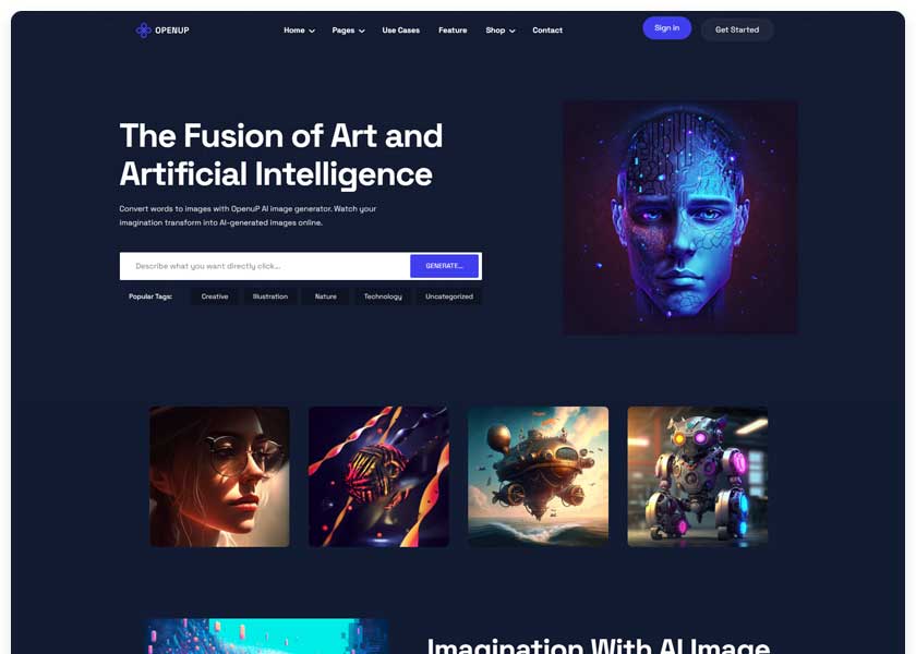 Openup---AI-Content-Writer-&-AI-Application-WordPress-Theme